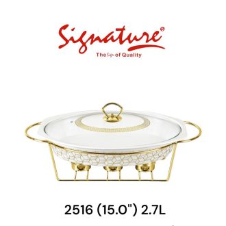 15″ Oval Casserole – with warmer rack | Signature 15″ Oval Casserole – with warmer rack | Signature
